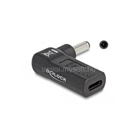DELOCK Laptop töltőkábel adapter USB Type-C anya - Dell 4,5 x 3,0 mm apa 90 fokban hajlított DL60007 small