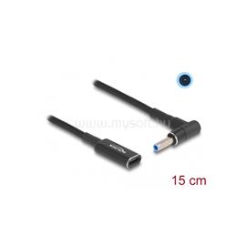 DELOCK Laptop töltőkábel adapterkábel USB Type-C anya - HP 4,5 x 3,0 mm apa 90° fokban hajlított 15 cm DL60031 small