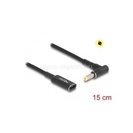 DELOCK Laptop töltőkábel adapterkábel USB Type-C anya - HP 4,8 x 1,7 mm apa 90° fokban hajlított 15 cm DL60033 small