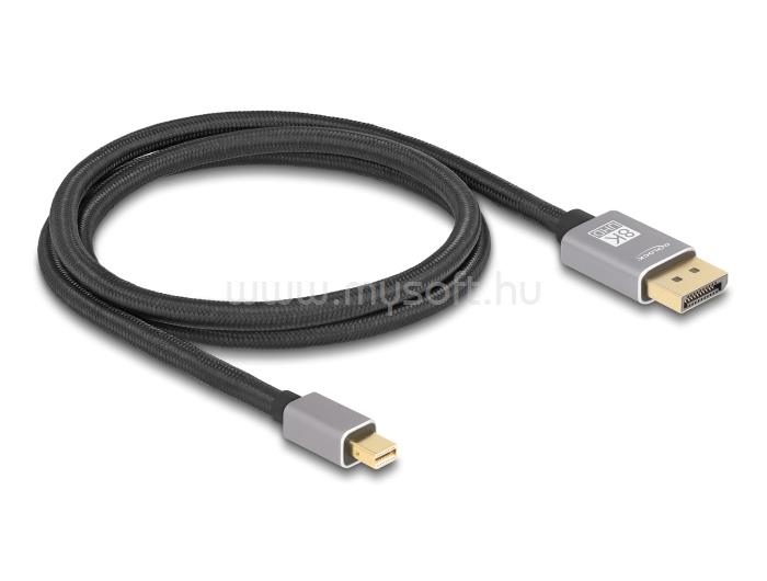 DELOCK Mini DisplayPort - DisplayPort-kábel 8K 60 Hz 1 m szürke fém retesz nélküli
