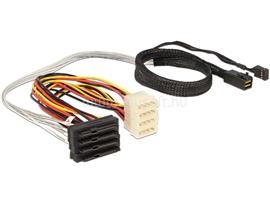 DELOCK Mini SAS HD x 4 SFF 8643 apa > 4 x SAS 29 Pin SFF 8482 anya kábel, 0,5 m DL83390 small