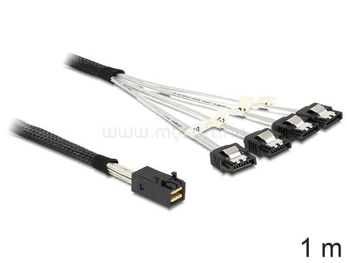 DELOCK Mini SAS HD x 4 SFF 8643 apa > 4 x SATA 7 Pin anya kábel, 1 m