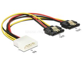 DELOCK Molex-tápkábel 4 tus csatlakozódugóval > 2 x 15 tus SATA-csatlakozóhüvely, fém, 20 cm DL85237 small