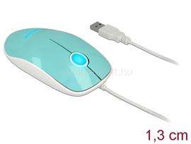 DELOCK Optika LED-es egér 3 gombos, A-típusú USB, türkiz DL12538 small