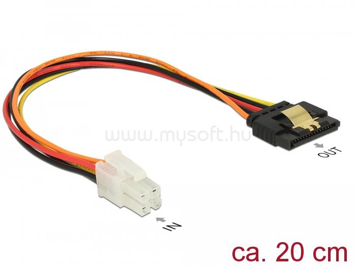 DELOCK P4 kábel apa > SATA 15 tűs anya 20 cm