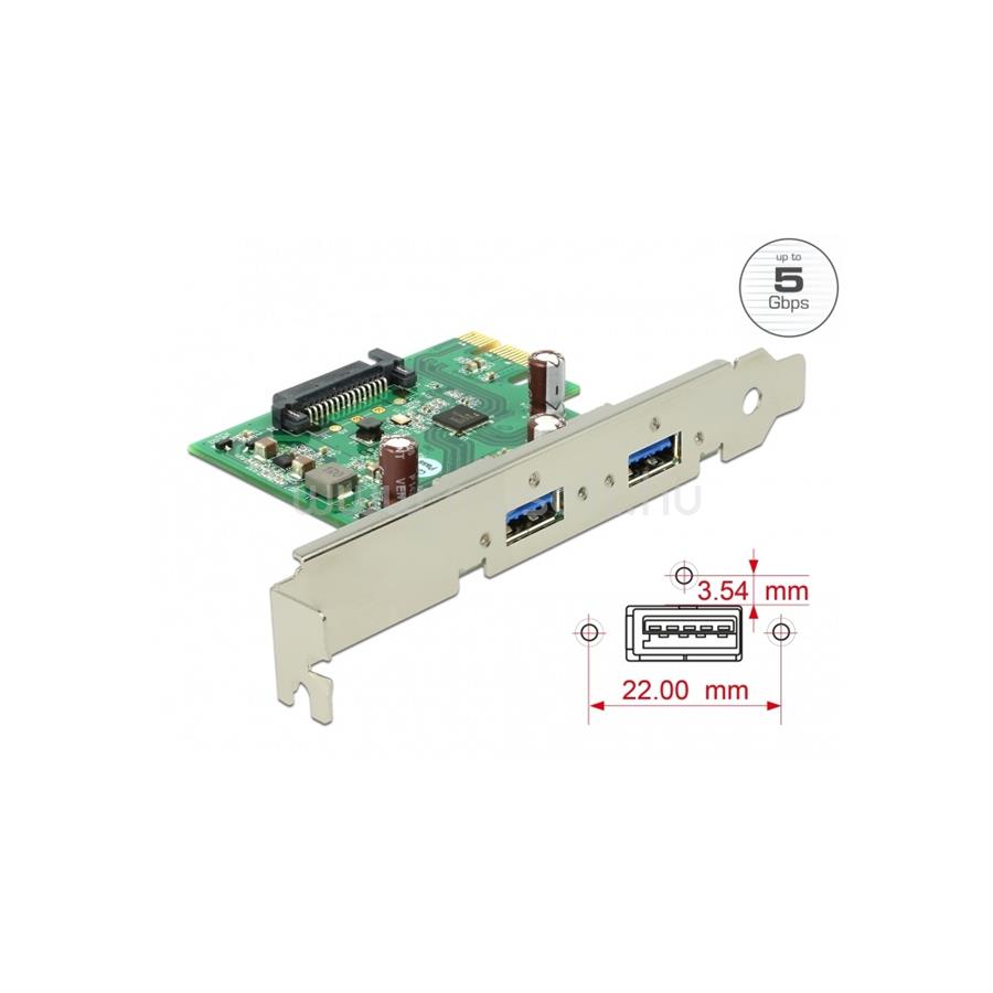 DELOCK PCI-E Bővítőkártya > 2x USB 3.0
