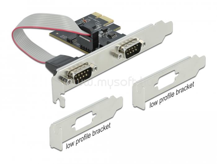 DELOCK PCI Express Kártya > 2 x RS-232 soros csatlakozó