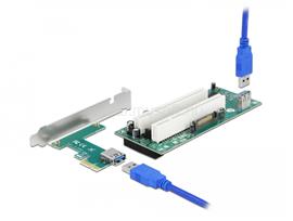 DELOCK PCI Express Riser kártya x1 - 2 x PCI 32 Bit bővítőhely, 60 cm-es -kábellel DL90066 small