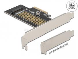 DELOCK PCI Express x4-kártya - 1 x belső NVMe M.2 Key M 80 mm - alacsony profilú formatényező DL90047 small