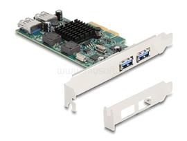 DELOCK PCI Express x4 kártya - 2 x külső USB 5 Gbps A-típusú és 2 x belső USB 5 Gbps A-típusú kettős csatorna - alacsony profilú formatényező DL90282 small