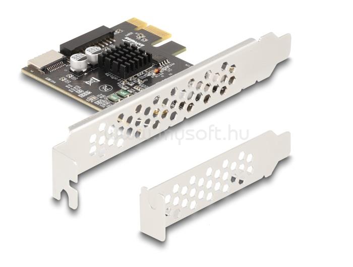 DELOCK PCI expressz x1 kártya - 1 x belső USB 5 Gbps Type-E Key A and 1 x 19 pin USB pin header male - alacsony profilú formatényező