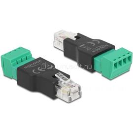 DELOCK RJ11/14 -> Terminal block 4pin M/F adapter fekete DL66527 small