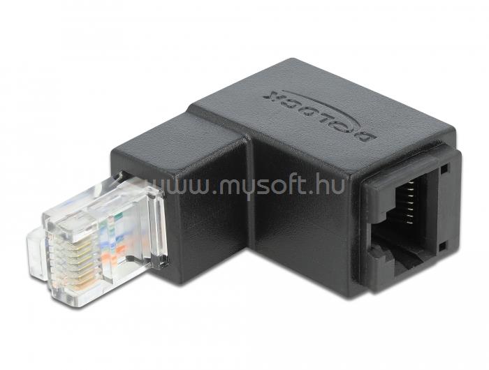 DELOCK RJ45 adapter apa 90 fokos lefelé néző > RJ45 aljzat, Cat.6 UTP