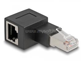 DELOCK RJ45 apa - RJ45 anya adapter Cat.6A 90  fokos szögben balra hajlítva DL87863 small