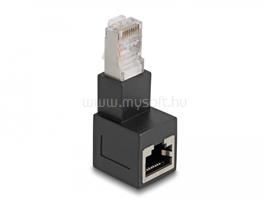 DELOCK RJ45 apa - RJ45 anya adapter Cat.6A 90  fokos szögben lefelé hajlítva DL87862 small