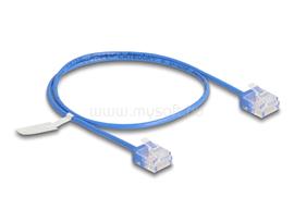 DELOCK RJ45 hálózati kábel Cat.6 UTP ultravékony 0,5 m kék rövid csatlakoztatókkal DL80779 small