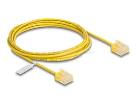 DELOCK RJ45 hálózati kábel Cat.6 UTP ultravékony 2 m sárga rövid csatlakoztatókkal DL80912 small