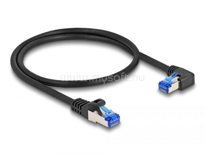 DELOCK RJ45 hálózati kábel Cat.6A S/FTP egyenes / jobbra hajló 0,5 m (fekete)