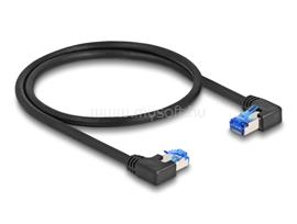 DELOCK RJ45 hálózati kábel Cat.6A S/FTP jobb / bal, hajlított, 0,5 m, fekete színű DL80420 small