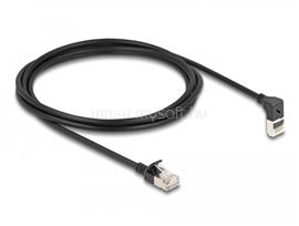 DELOCK RJ45 hálózati kábel Cat.6A S/FTP vékony 90  fokban felfelé hajló / egyenes 2 m fekete DL80288 small
