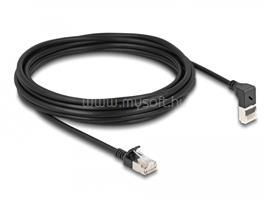DELOCK RJ45 hálózati kábel Cat.6A S/FTP vékony 90  fokban felfelé hajló / egyenes 5 m fekete DL80290 small