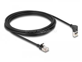DELOCK RJ45 hálózati kábel Cat.6A S/FTP vékony 90 fokban felfelé hajló / egyenes 3 m (fekete) DL80289 small