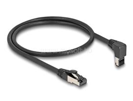 DELOCK RJ45 hálózati kábel Cat.8.1 S/FTP 90  fokban felfelé hajló / egyenes 0,5 m (fekete) DL80393 small
