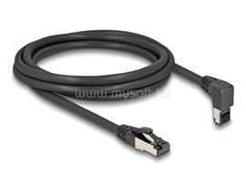DELOCK RJ45 hálózati kábel Cat.8.1 S/FTP 90  fokban felfelé hajló / egyenes 2 m (fekete) DL80395 small