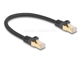 DELOCK RJ45 hálózati kábel fonott borítással Cat.6A S/FTP apa - apa 0,25 m (fekete) DL80315 small
