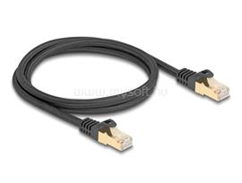 DELOCK RJ45 hálózati kábel fonott borítással Cat.6A S/FTP apa - apa 1 m (fekete) DL80317 small