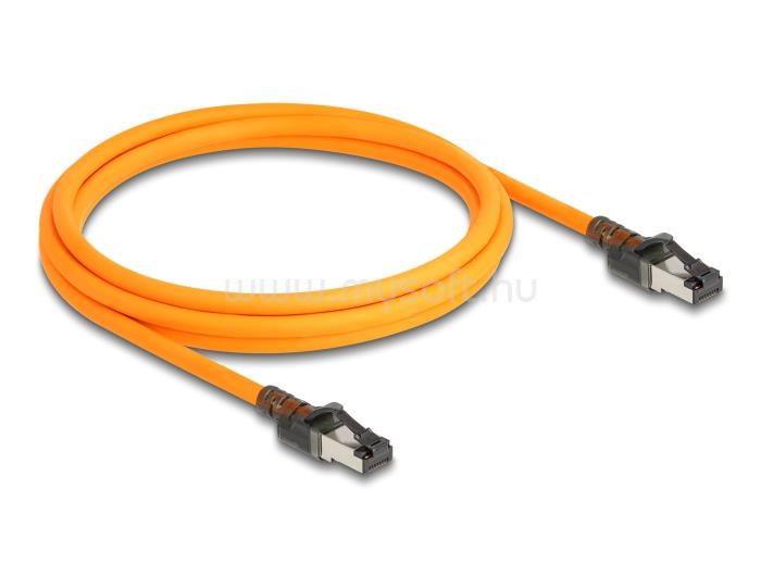 DELOCK RJ45 hálózati kábel USB Type-C porttal megtalálási, önazonosítási funkcióval Cat.6A S/FTP 2 m narancssárga