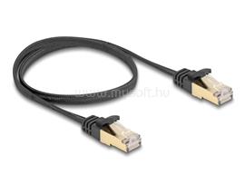 DELOCK RJ45 lapos hálózati kábel fonott borítással Cat.6A U/FTP apa - apa 0,5 m (fekete) DL80324 small