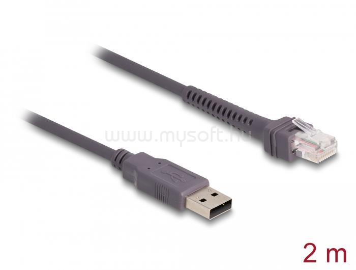 DELOCK RJ50 A-típusú USB 2.0 vonalkódolvasó kábel 2 m