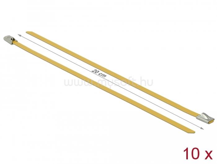 DELOCK rozsdamentes acél kábelkötegek hossza 200 x szélesség 4,6 mm sárga 10 db.