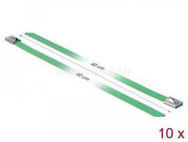 DELOCK rozsdamentes acél kábelkötegek hossza 400 x szélesség 7,9 mm zöld 10 db. DL18807 small
