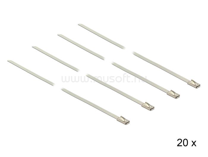 DELOCK Rozsdamentes acél kábelkötegelők, 350 x 4,6 mm (H x Sz), 20 darab