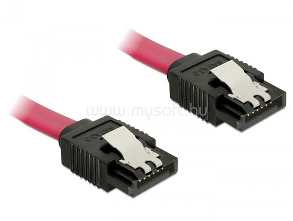 DELOCK SATA 6Gbps 10cm egyenes-egyenes piros kábel