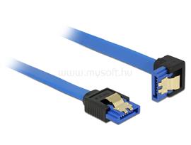 DELOCK SATA-kábel, 6 Gb/s, hüvely, egyenes > SATA hüvely, lefelé ívelt, 70 cm, kék aranyszínu kapcsok DL85092 small