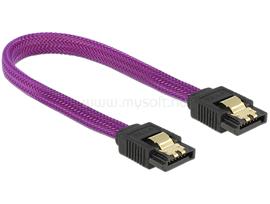 DELOCK SATA kábel 6 Gb/s 20 cm egyenes / egyenes fém lila Prémium DL83689 small