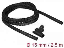 DELOCK Spirális kábelburkolat behúzó eszközzel 2,5 m x 15 mm fekete DL18835 small