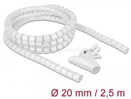 DELOCK Spirális kábelburkolat behúzó eszközzel 2,5 m x 20 mm fehér DL18840 small