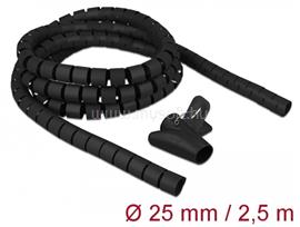 DELOCK Spirális kábelburkolat behúzó eszközzel 2,5 m x 25 mm fekete DL18837 small