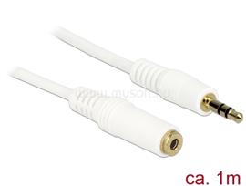 DELOCK Stereo Jack hosszabbító kábel 3.5 mm 3 pin apa > anya 1 m (fehér) DL83765 small