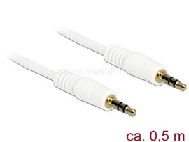 DELOCK Stereo Jack kábel 3.5 mm 3 pin apa > apa 0.5 m (fehér) DL83743 small