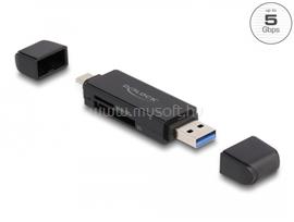 DELOCK SuperSpeed USB 5 Gbps kártyaolvasó USB Type-C  / A-típusú SD és Micro SD memóriakártyákhoz DL91004 small
