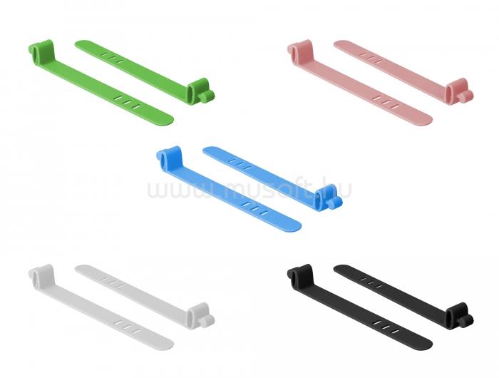 DELOCK szilikon színes kábelkötegelő újrahasznosítható 10 darabos csomagban