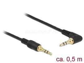 DELOCK Sztereó Jack Kábel 3,5 mm 3 tűs férfi > férfi szögben hajlított 0,5m fekete DL85564 small
