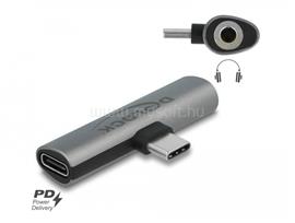 DELOCK szürke audio adapter USB Type-C    sztereo jack anya és USB Type-C  PD DL64186 small