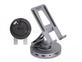 DELOCK Tablet és laptop dokkoló állomás 4K beépített tartóval - HDMI / USB / Hub / SD / Micro SD / PD 3.0 - 360 forgatható DL88017 small