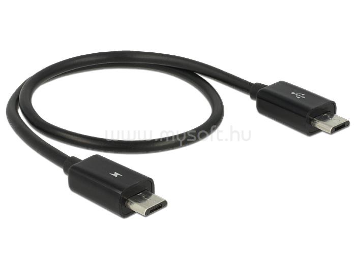 DELOCK Tápfeszültség-megosztó kábel Micro USB-B dugó > Micro USB-B dugó OTG